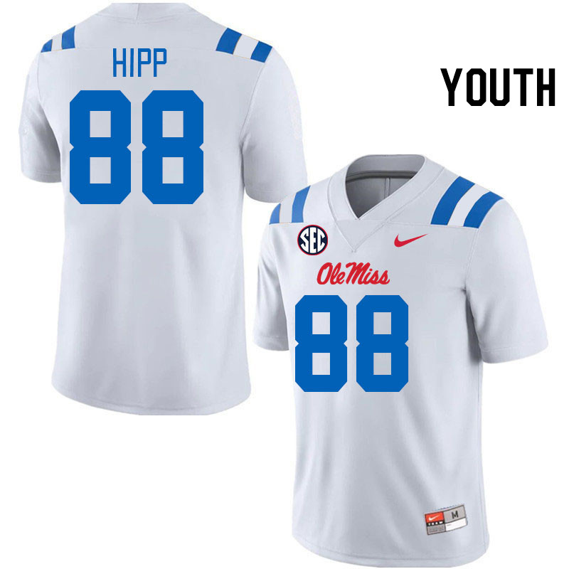 Youth #88 Dillon Hipp Ole Miss Rebels 2024 New Uniforms College Football Jerseys Stitched-White